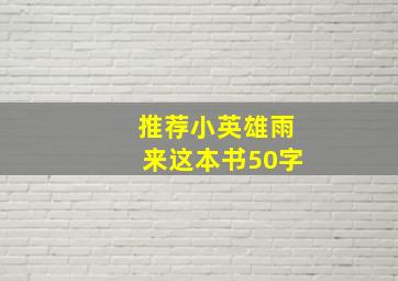 推荐小英雄雨来这本书50字