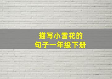 描写小雪花的句子一年级下册