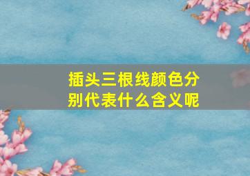 插头三根线颜色分别代表什么含义呢