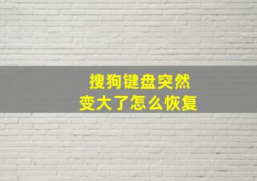 搜狗键盘突然变大了怎么恢复