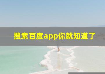 搜索百度app你就知道了