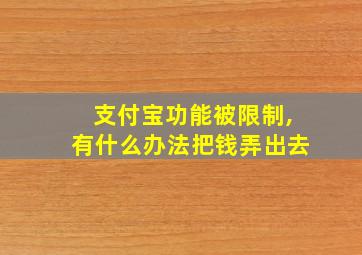 支付宝功能被限制,有什么办法把钱弄出去