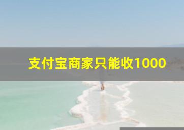 支付宝商家只能收1000