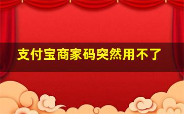 支付宝商家码突然用不了