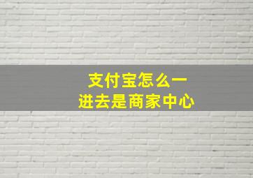 支付宝怎么一进去是商家中心