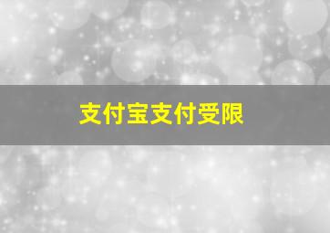 支付宝支付受限