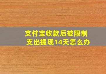 支付宝收款后被限制支出提现14天怎么办