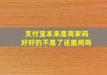 支付宝本来是商家码好好的不是了还能用吗