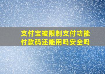 支付宝被限制支付功能付款码还能用吗安全吗