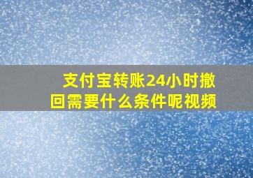 支付宝转账24小时撤回需要什么条件呢视频