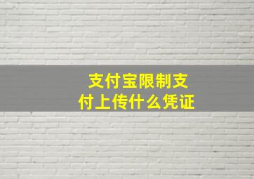 支付宝限制支付上传什么凭证