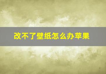 改不了壁纸怎么办苹果