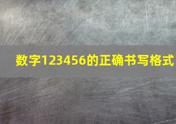 数字123456的正确书写格式