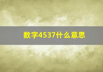 数字4537什么意思