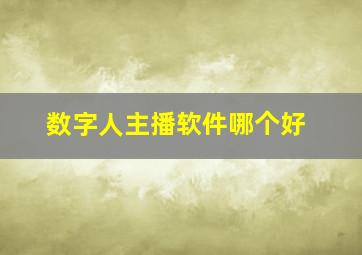 数字人主播软件哪个好