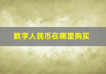 数字人民币在哪里购买