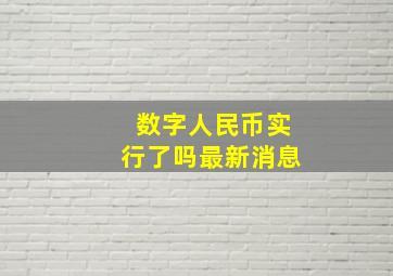 数字人民币实行了吗最新消息