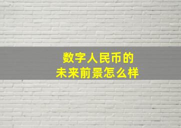 数字人民币的未来前景怎么样