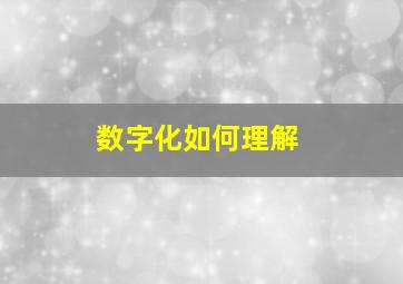 数字化如何理解