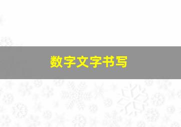 数字文字书写