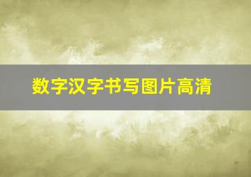 数字汉字书写图片高清