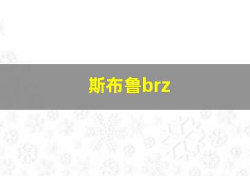 斯布鲁brz