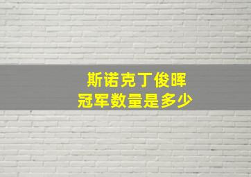 斯诺克丁俊晖冠军数量是多少