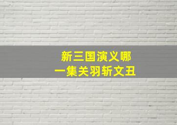 新三国演义哪一集关羽斩文丑