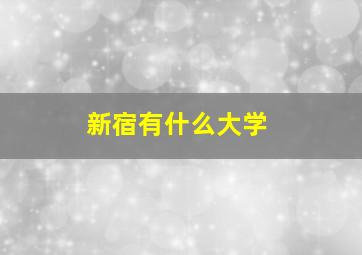 新宿有什么大学