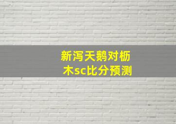 新泻天鹅对枥木sc比分预测