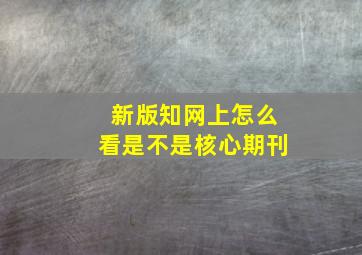 新版知网上怎么看是不是核心期刊