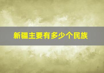 新疆主要有多少个民族