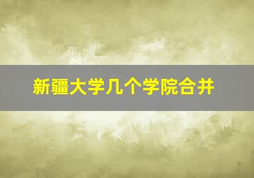 新疆大学几个学院合并