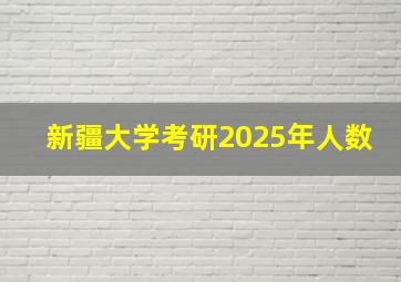 新疆大学考研2025年人数