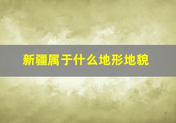 新疆属于什么地形地貌