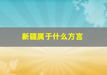 新疆属于什么方言