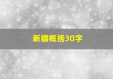 新疆概括30字