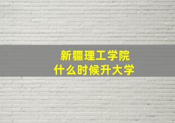 新疆理工学院什么时候升大学