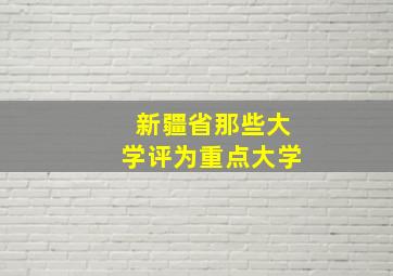 新疆省那些大学评为重点大学