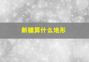 新疆算什么地形