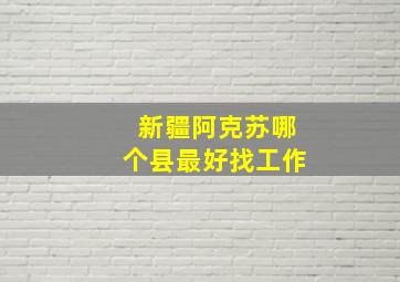 新疆阿克苏哪个县最好找工作