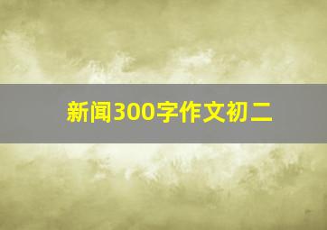 新闻300字作文初二