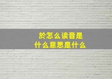 於怎么读音是什么意思是什么