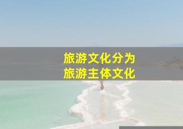 旅游文化分为旅游主体文化