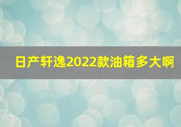 日产轩逸2022款油箱多大啊