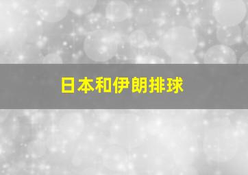 日本和伊朗排球