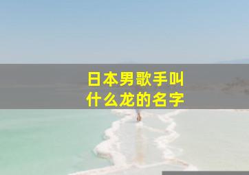 日本男歌手叫什么龙的名字