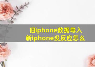 旧iphone数据导入新iphone没反应怎么