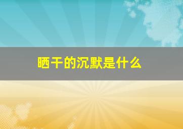 晒干的沉默是什么