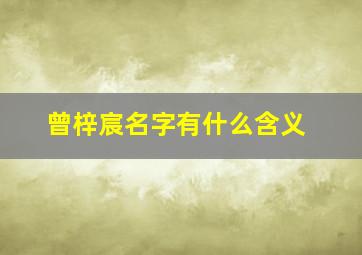 曾梓宸名字有什么含义